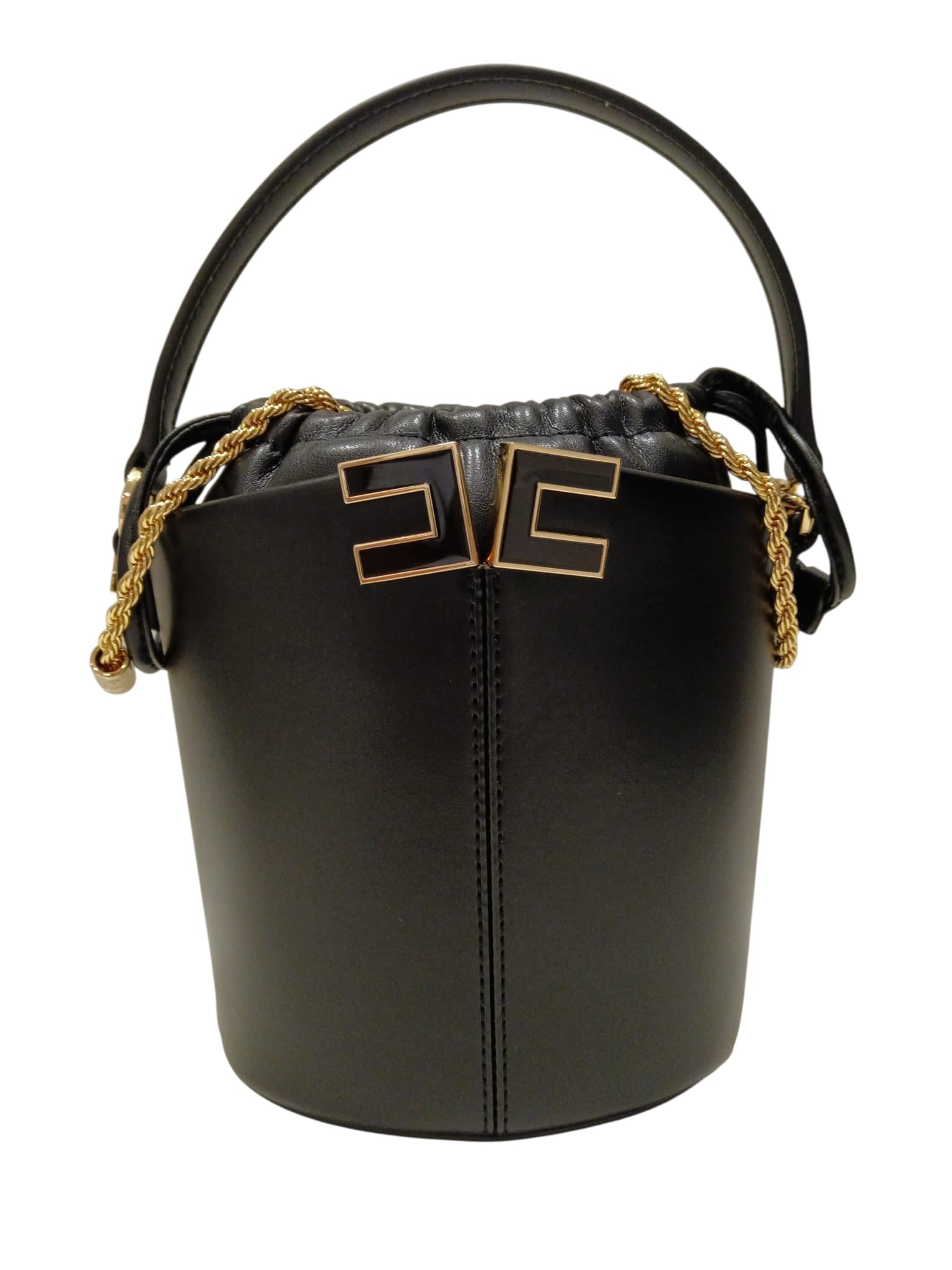 Borsa a secchiello con dettaglio logo