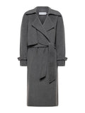 Trench con cintura in vita in panno double