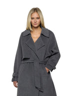 Trench con cintura in vita in panno double