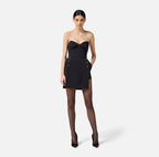 Abito bustier in crêpe leggero
