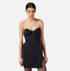 Abito bustier in crêpe leggero