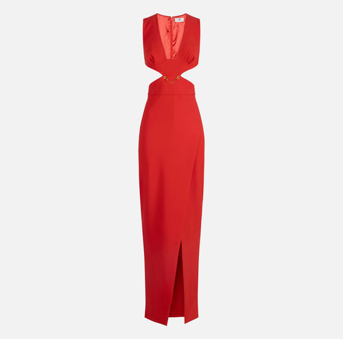 Abito Red Carpet in crêpe leggero con cut-out