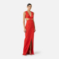Abito Red Carpet in crêpe leggero con cut-out