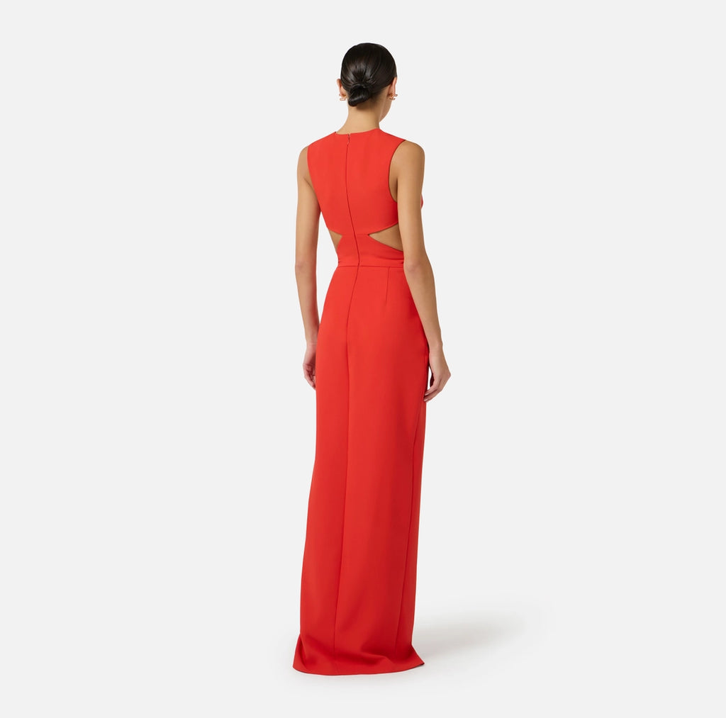 Abito Red Carpet in crêpe leggero con cut-out