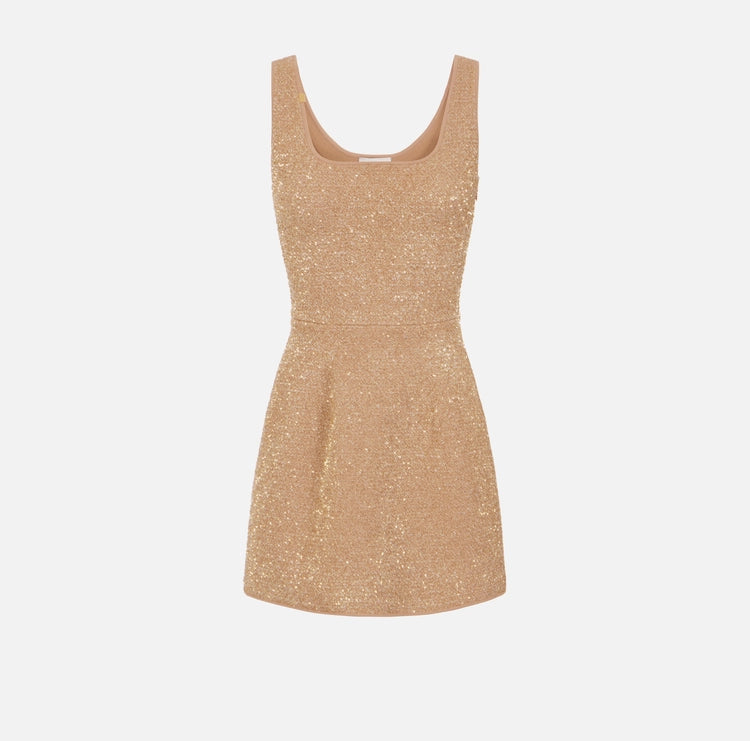 Mini abito in maglia con paillettes