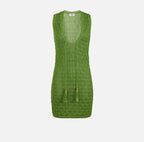 Mini abito in maglia con nappine