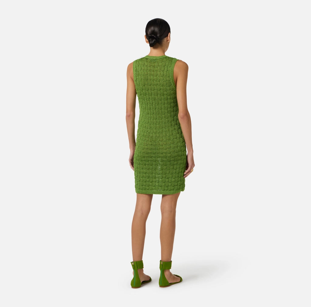 Mini abito in maglia con nappine