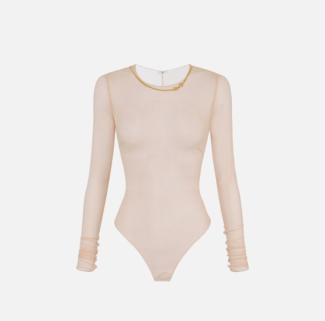 Body in tulle con collana