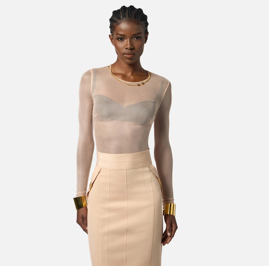 Body in tulle con collana