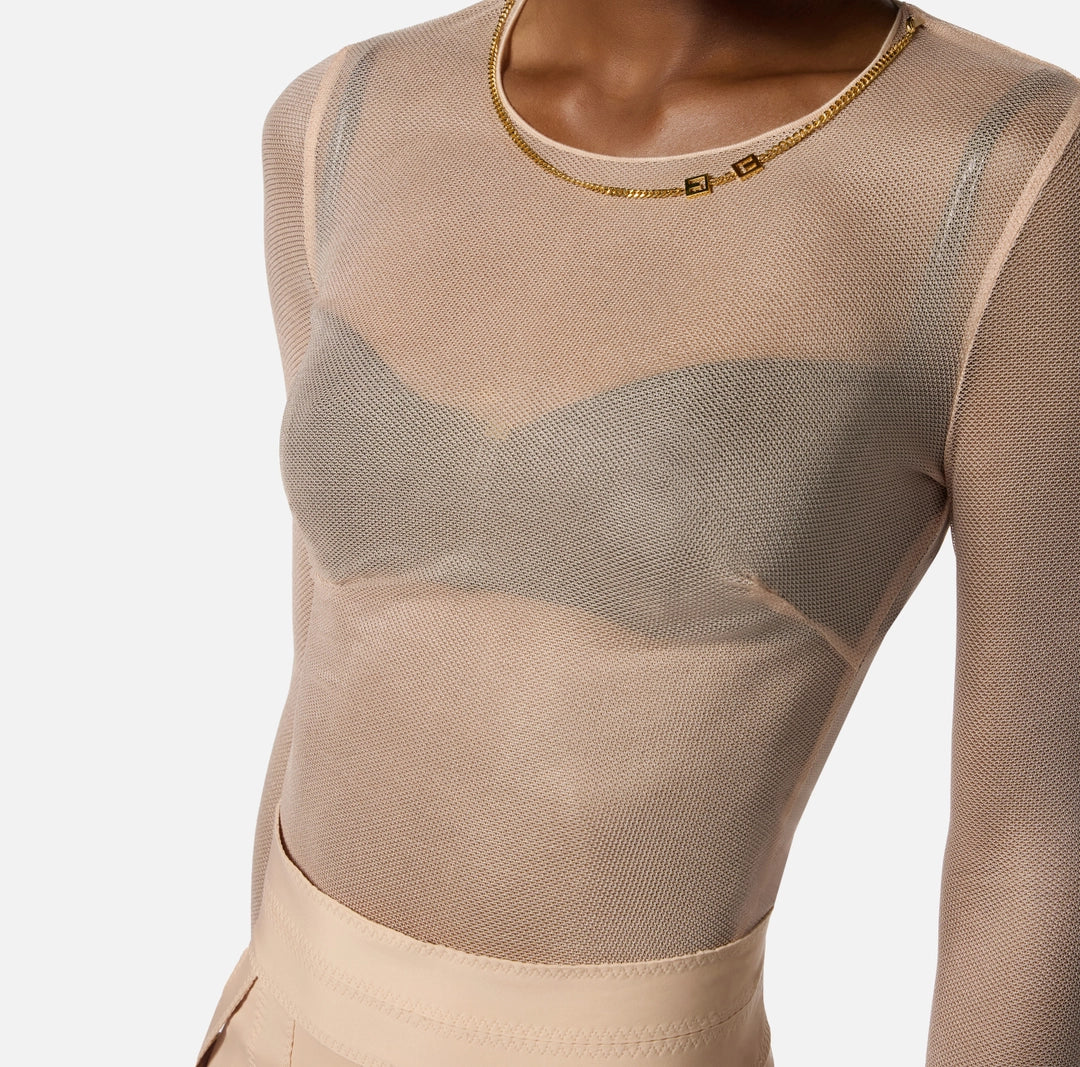 Body in tulle con collana