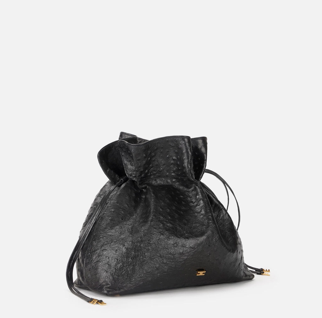 Tote in pelle con stampa struzzo "Spring Summer 2026"
