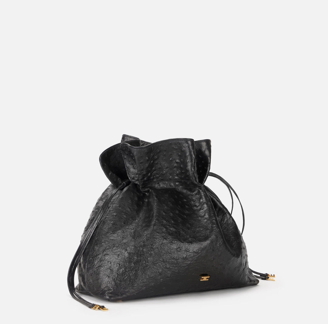 Tote in pelle con stampa struzzo "Spring Summer 2026"