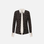 Camicia in georgette con stampa bi-color