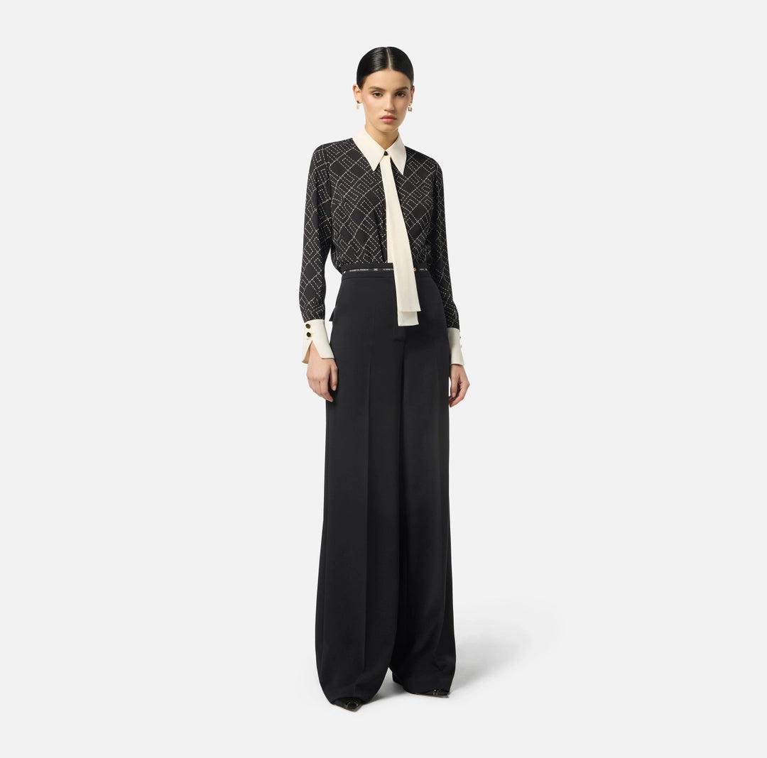 Camicia in georgette con stampa bi-color