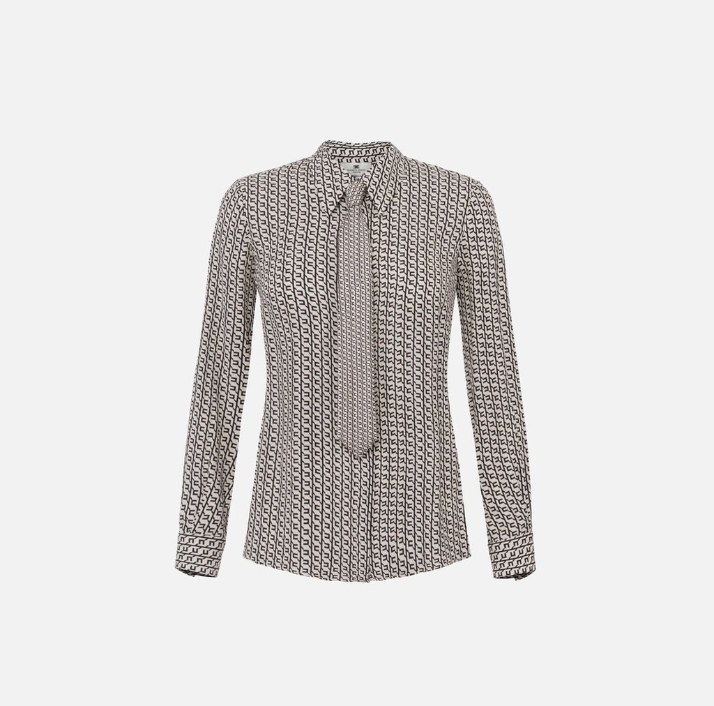 Camicia in georgette stampata con cravatta