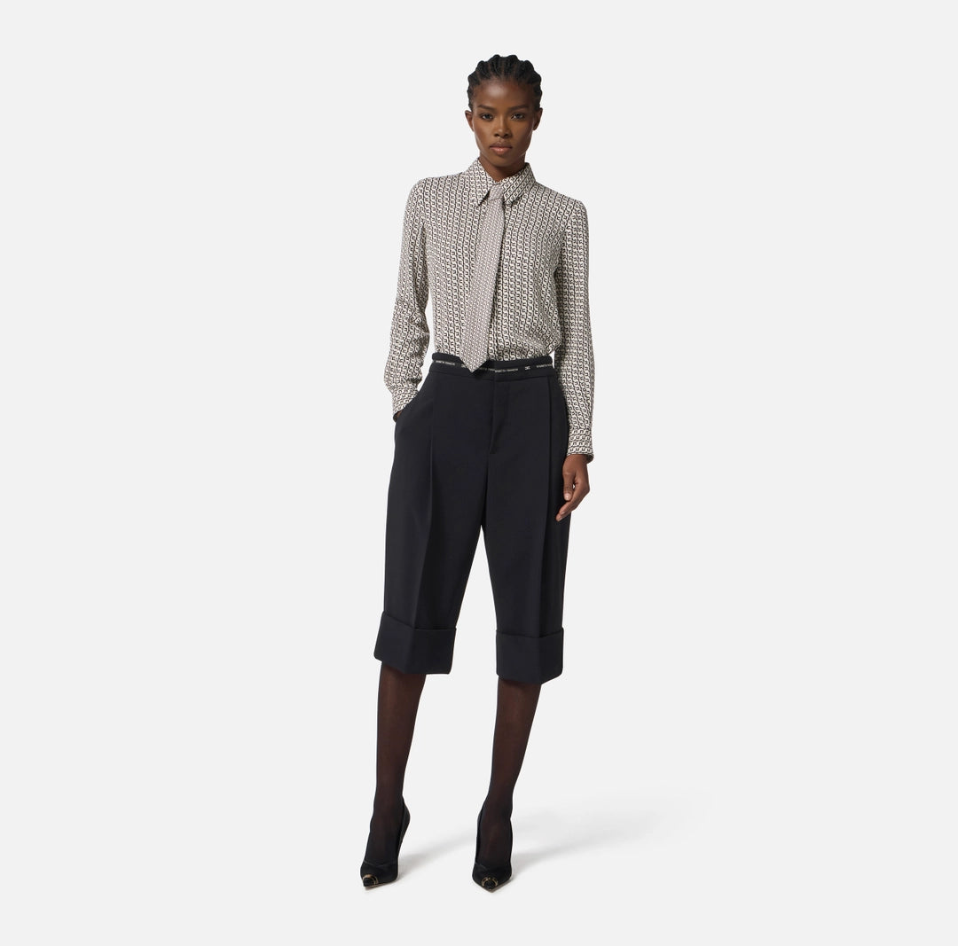 Camicia in georgette stampata con cravatta