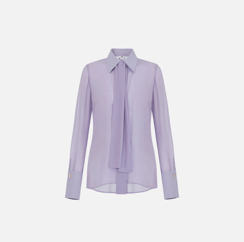 Camicia in georgette e crêpe con fusciacca