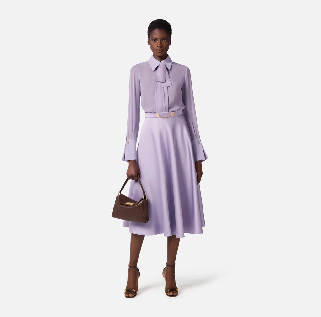 Camicia in georgette e crêpe con fusciacca