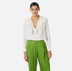 Camicia in georgette con dettagli gioiello