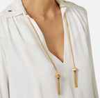 Camicia in georgette con dettagli gioiello