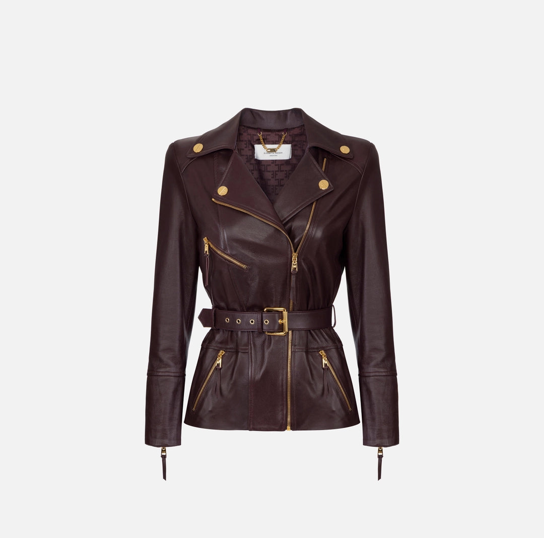Giacca biker in pelle