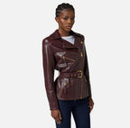 Giacca biker in pelle
