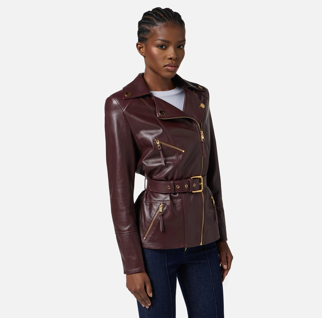 Giacca biker in pelle