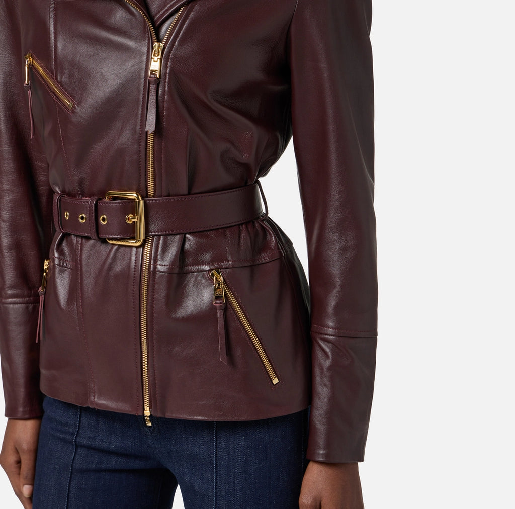 Giacca biker in pelle