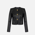Giacca in pelle con dettagli in vinile