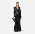 Giacca biker in pelle nera