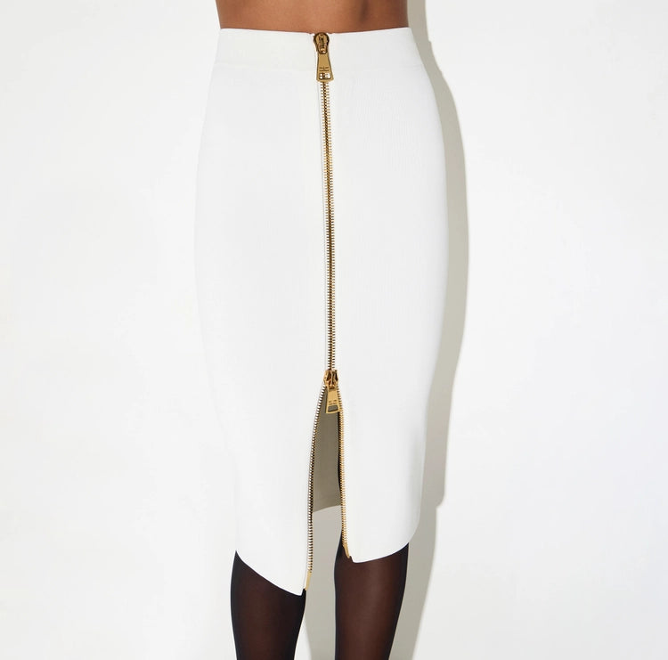 Gonna in maglia con zip
