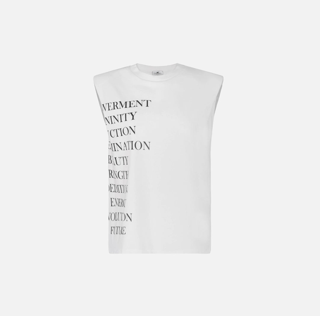T-shirt in jersey con stampa lettering