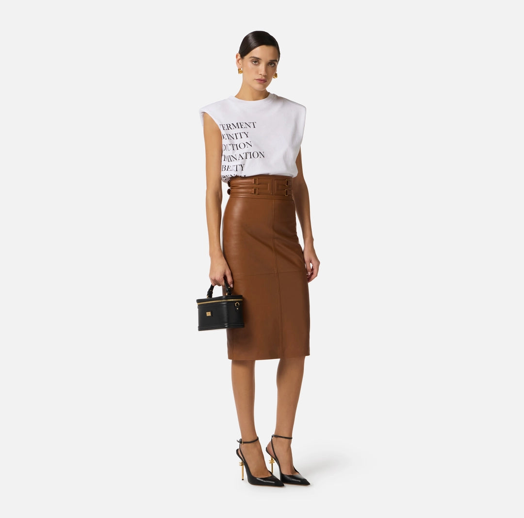 T-shirt in jersey con stampa lettering