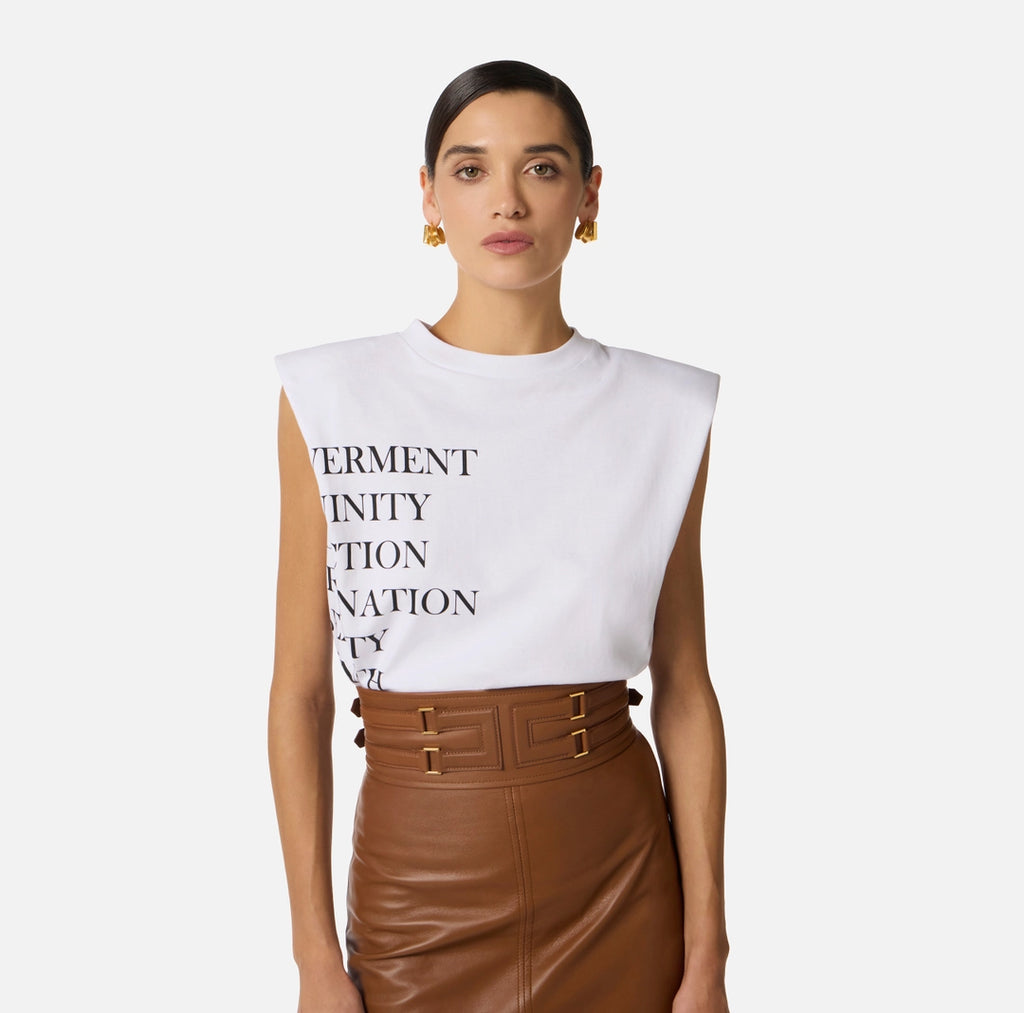 T-shirt in jersey con stampa lettering