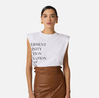T-shirt in jersey con stampa lettering