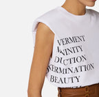 T-shirt in jersey con stampa lettering