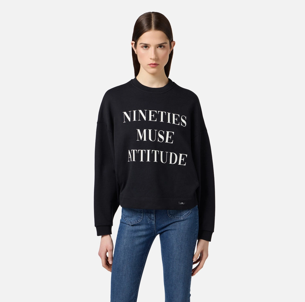 Felpa in cotone con stampa lettering