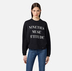 Felpa in cotone con stampa lettering