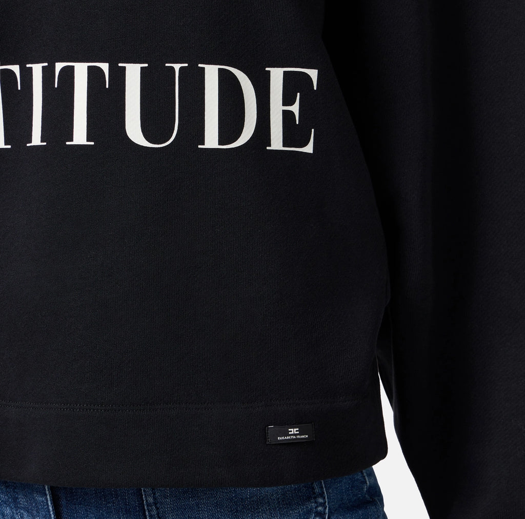Felpa in cotone con stampa lettering