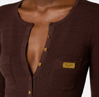 Cardigan in maglia a micro-trecce