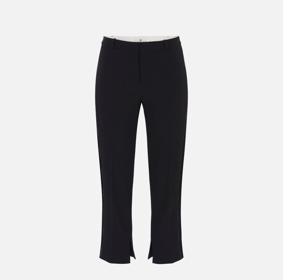 Pantaloni in crêpe leggero con dettagli smoking