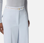Pantaloni in crêpe leggero con nastro logo