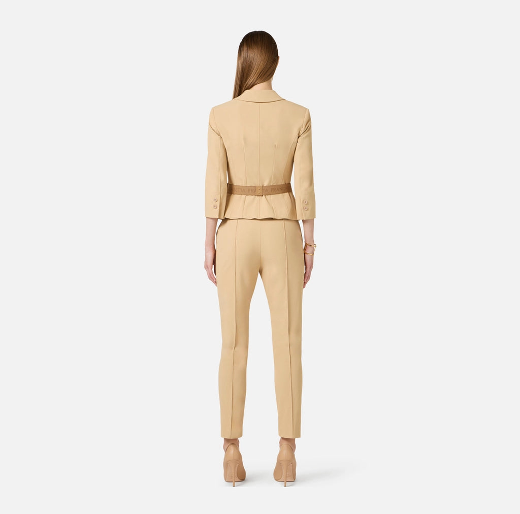 Pantaloni in tessuto tecnico bielastico con cintura