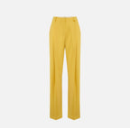 Pantaloni in crêpe leggero con logo charm