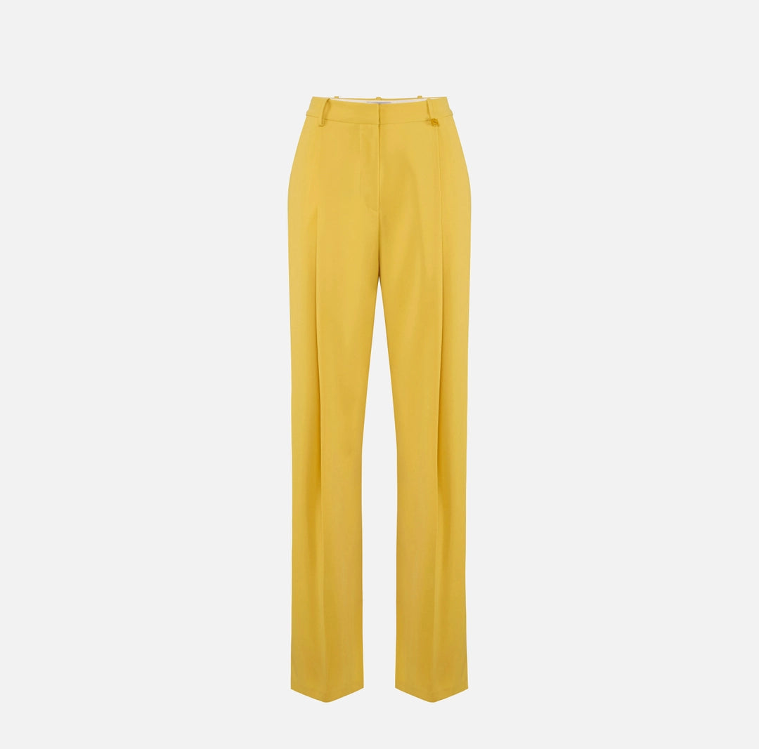 Pantaloni in crêpe leggero con logo charm