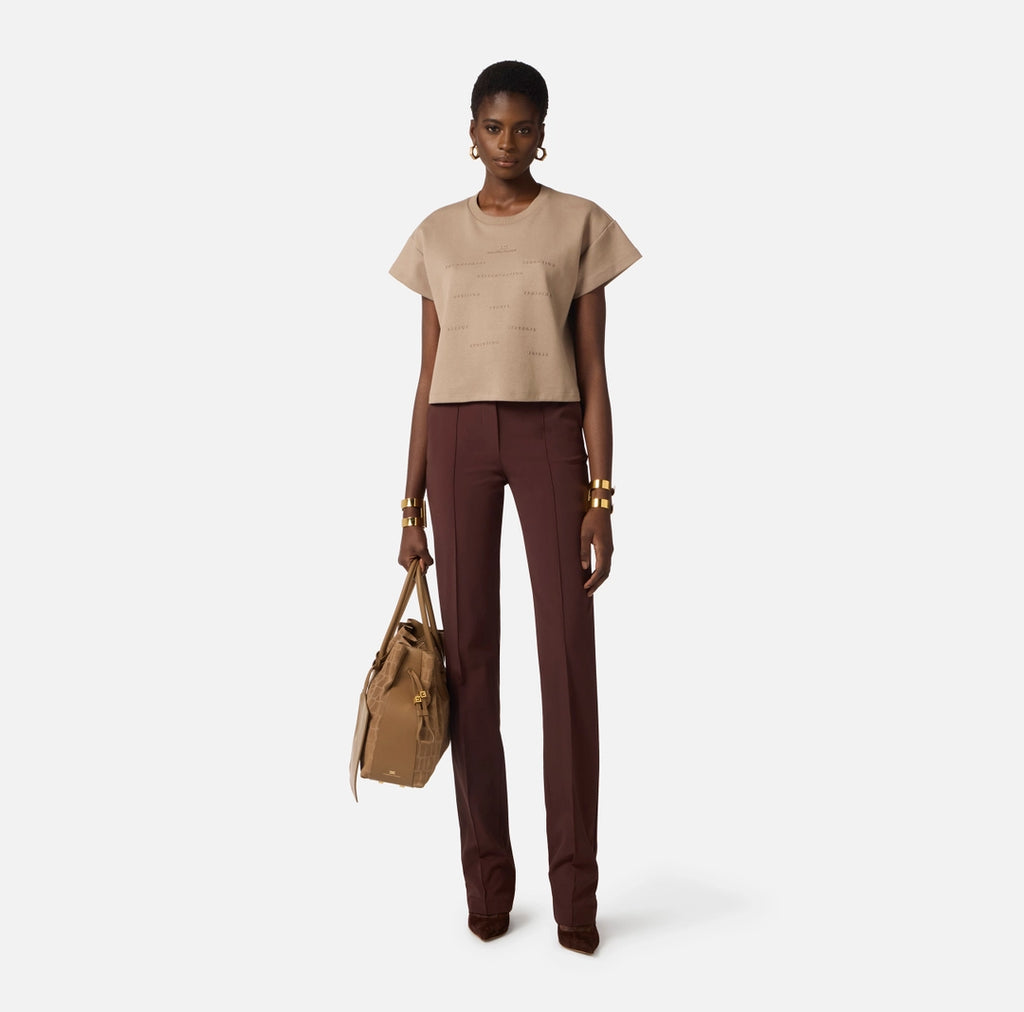Pantaloni in tessuto tecnico bielastico con cintura 2