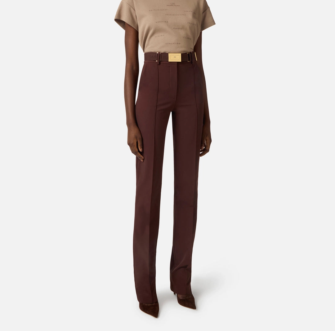 Pantaloni in tessuto tecnico bielastico con cintura 2