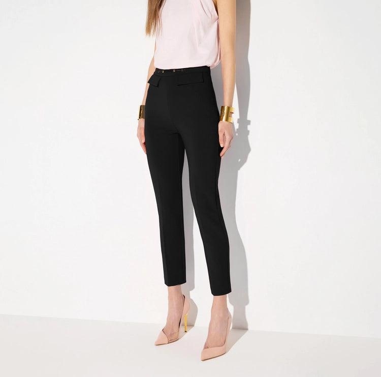 Pantaloni in doppio crêpe stretch