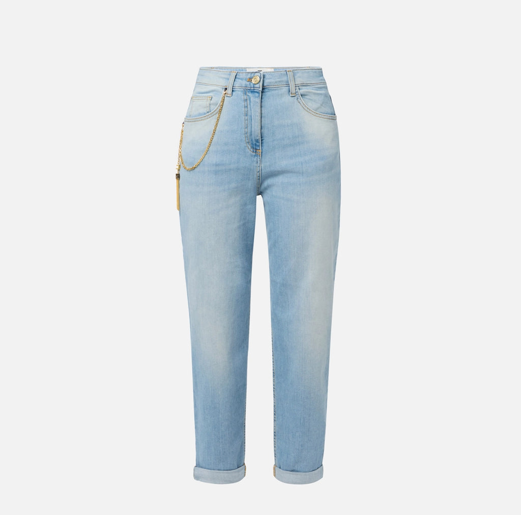 Jeans a palazzo con catena