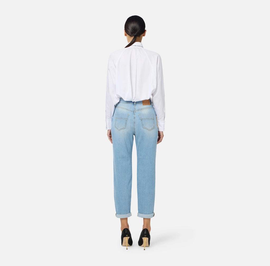 Jeans a palazzo con catena